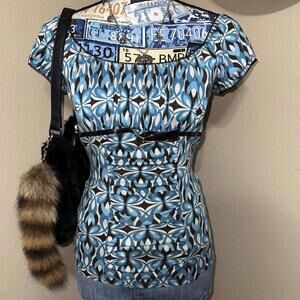 Y2K funky patterned butterfly milk maid off the shoulder top